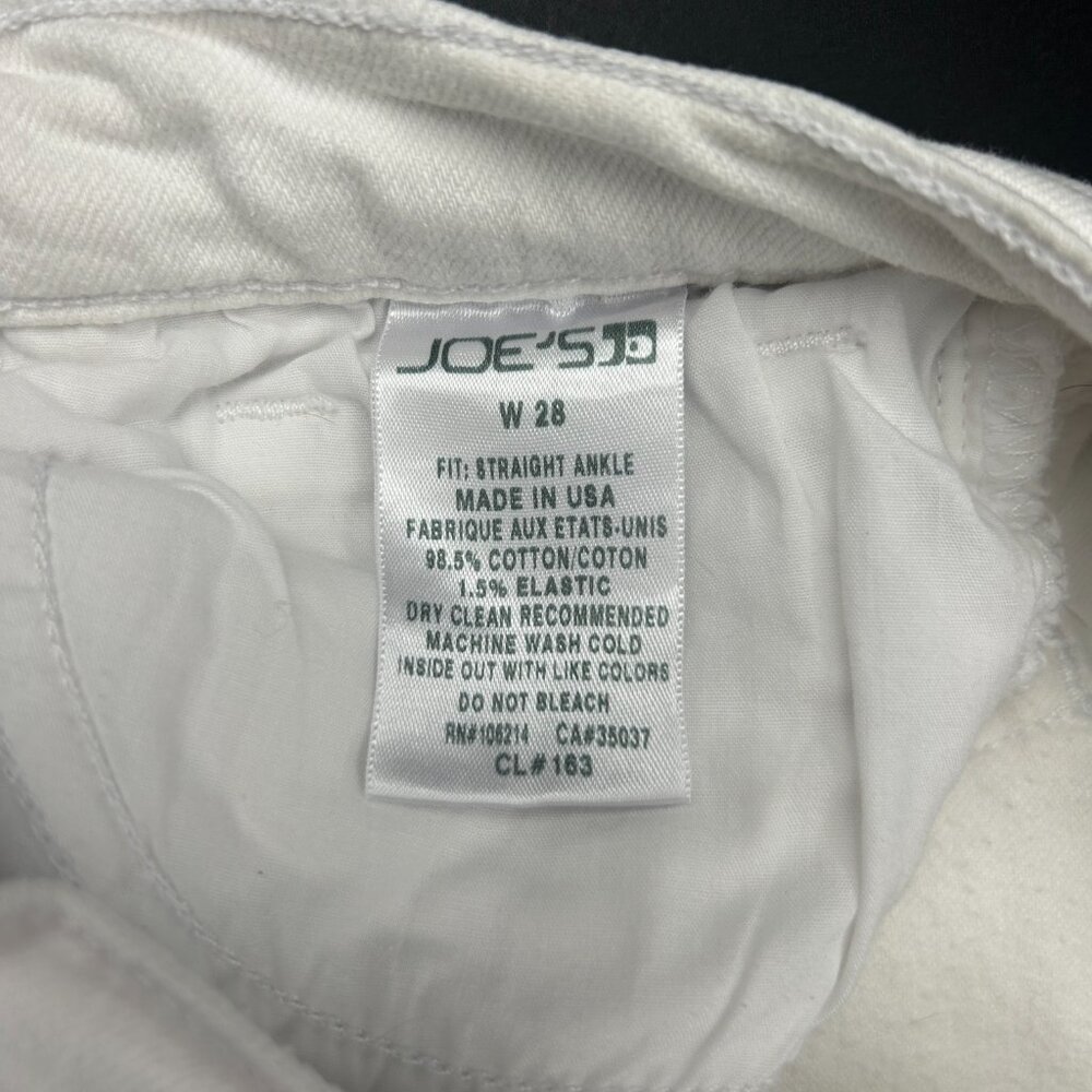 Joe’s Jeans White Straight Ankle High Rise Denim Sz 28 Made in USA - Picture 5 of 5